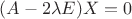 $(A-2\lambda E)X=0$