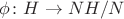 $\phi\colon H\to NH/N$
