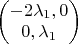 $\begin{pmatrix}
 -2\lambda_{1},  0 \\
 0, \lambda_{1} \\
\end{pmatrix}$