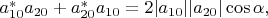$a_{10}^*a_{20}+a_{20}^*a_{10}=2|a_{10}||a_{20}|\cos \alpha,$