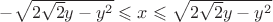$-\sqrt{2\sqrt{2}y-y^2}\leqslant x\leqslant \sqrt{2\sqrt{2}y-y^2}$