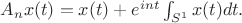 $A_nx(t)=x(t)+e^{int}\int_{S^1}x(t)dt.$