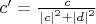 $c'=\frac{c}_{\left|c\right|^2+\left|d\right|^2}$