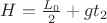 $H=\frac{L_0}{2}+gt_2$