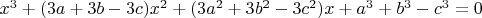 $x^3+(3a+3b-3c)x^2+(3a^2+3b^2-3c^2)x+a^3+b^3-c^3=0$
