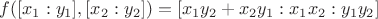 $f([x_1:y_1],[x_2:y_2])=[x_1y_2+x_2y_1:x_1x_2:y_1y_2]$