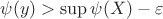 $\psi(y)>\sup\psi(X)-\varepsilon$