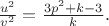 $\frac{u^2}{v^2}=\frac{3p^2+k-3}{k}.$
