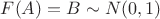 $F(A) = B\sim N(0,1)$