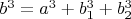 $b^3=a^3+b_1^3+b_2^3$