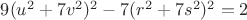 $9(u^2+7v^2)^2-7(r^2+7s^2)^2=2$