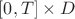 $[0,T]\times D$