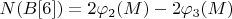 $N(B[6])=2\varphi_2(M)-2\varphi_3(M)$