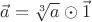 $\vec a = \sqrt[3] a \odot \vec 1$