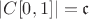 $|C[0,1]|=\mathfrak c$