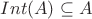 $Int(A)\subseteq A$