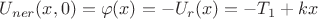 $U_{ner}(x,0)=\varphi(x)=-U_r(x)=-T_1+kx$