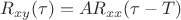 $R_{xy}(\tau )= AR_{xx}(\tau -T)$