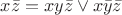 $x\bar z=xy\bar z \vee x\bar y \bar z$
