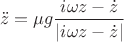 $$\ddot z = \mu g \frac{i \omega z - \dot z}{|i \omega z - \dot z|}$$