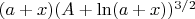 $(a+x) (A+\ln (a+x))^{3/2}$