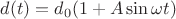 $d(t) = d_0 (1 + A \sin \omega t)$