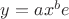 $y=ax^b e$ $y=ax^b e$