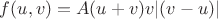 $f(u, v) = A(u+v)v|(v-u)|$