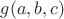 $g(a, b, c)$