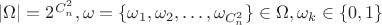 $|\Omega| = 2^{C_n^2}, \omega=\{\omega_1,\omega_2,\ldots,\omega_{C_n^2}\}\in\Omega, \omega_k\in\{0,1\}$