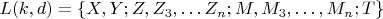 $ L(k, d)=\{ X, Y; Z, Z_3,&hellip;Z_n; M, M_3,&hellip;, M_n; T \} $