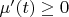 $\mu'(t)\ge 0$