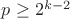 $p\geq 2^{k-2}$