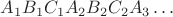 $A_1B_1C_1A_2B_2C_2A_3\ldots$