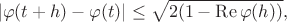 $$|\varphi (t+h)- \varphi (t)| \leq \sqrt{2(1-\operatorname{Re} \varphi (h))},$$