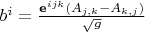 $b^i = \frac{\textbf{e}^{i j k} (A_{j ,k} - A_{k ,j})}{\sqrt{g}}$