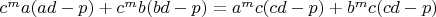 $c^ma(ad-p)+c^mb(bd-p)=a^mc(cd-p)+b^mc(cd-p)$