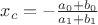 $x_c = -\frac{a_0 + b_0}{a_1 + b_1}$ $x_c = -\frac{a_0 + b_0}{a_1 + b_1}$