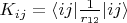 $K_{ij} = \langle ij | \frac{1}{r_{12}} | ij \rangle $
