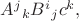 $A^j{}_k B^i{}_j c^k,$