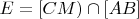 $E=[CM)\cap [AB]$