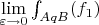 $\lim\limits_{\varepsilon \to 0} \int_{AqB} ({f_1}) $