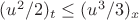 $(u^2/2)_t\le (u^3/3)_x$