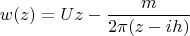 \[w(z) = Uz - \frac{m}{{2\pi (z - ih)}}\]
