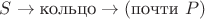 $S \to \text{кольцо} \to (\text{почти } P)$