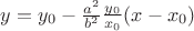 $ y = y_{0} -  \frac{a^2}{b^2} \frac{y_{0}}{x_{0}}(x - x_{0})$