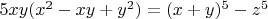 $5xy(x^2-xy+y^2)=(x+y)^5-z^5$