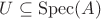 $U\subseteq\mathrm{Spec}(A)$
