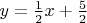 $y = \frac{1}{2}x + \frac{5}{2}$