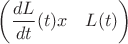$\left(\dfrac{dL}{dt}(t)x\quad L(t)\right)$